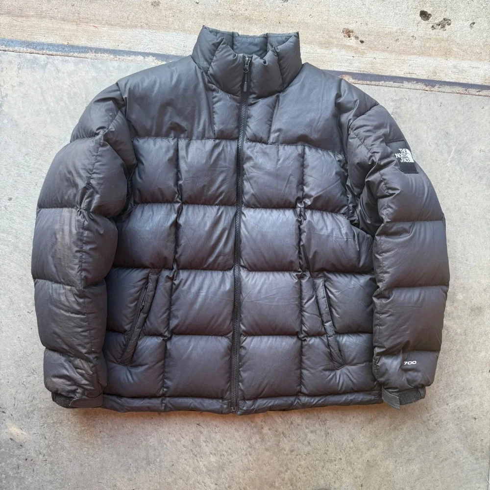 The North Face 700 Down Puffer Jacket Mens Medium Black Authentic Quilted